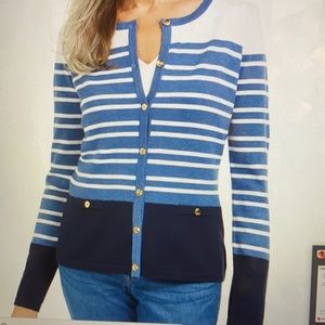 NWT Karen Scott Striped Cardigan